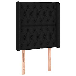 Avis Maison Chic Tête de lit scandinave à LED,meuble de chambre Noir 83x16x118/128 cm Tissu -MN80054