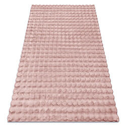 RUGSX Tapis BUBBLE rose poudré 45 IMITATION DE FOURRURE DE LAPIN 3D structurel 120x170 cm