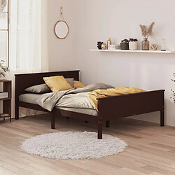 vidaXL Cadre de lit sans matelas marron foncé pin massif 120x200 cm