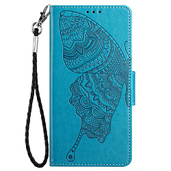 Etui en PU anti-rayures, motif papillon et fleur avec support bleu pour votre Samsung Galaxy A13 5G