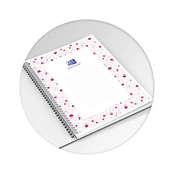 Cahier spirale Oxford Flowers A5 14,8 x 21 cm petits carreaux 120 pages - Lot de 5 pas cher