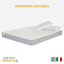 TIME 2 DREAM Matelas double orthopédique 160x190 2 Oreillers mémoire Top Soft L