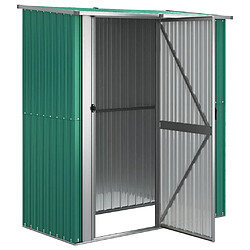 Helloshop26 Abri de jardin cabane cabanon maison de stockage remise extérieur hangar outils robuste 180,5 x 97 x 209,5 cm acier galvanisé vert 02_0022346