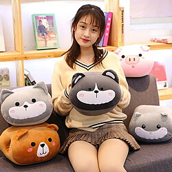 Avis Universal 30 * 25cm mignon animal cochon ours oreiller chaud manuel hiver douce peluche poupée peluche cadeau (brun)