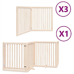 vidaXL Barrière pour chien porte pliable 10 panneaux bois de peuplier