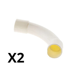 Lot de 2 courbes grand rayon Ø20mm - blanc - Zenitech