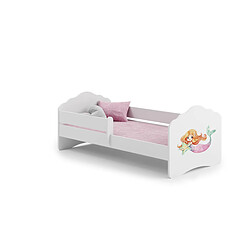 HT MEUBLES Lit enfant fille FIONA avec balustrade et matelas