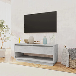 Avis Maison Chic Meuble TV scandinave - Banc TV pour salon Gris béton 102x41x44 cm Aggloméré -MN58622