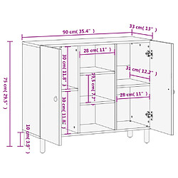 vidaXL Armoire latérale 90x33x75 cm bois massif de manguier pas cher