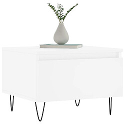 Avis Maison Chic Table basse,Table Console Table d'appoint, Table pour salon blanc 50x46x35 cm bois d'ingénierie -MN97108