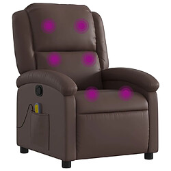 Maison Chic Fauteuil de massage inclinable,Fauteuil luxe de relaxation Marron Similicuir -MN21833