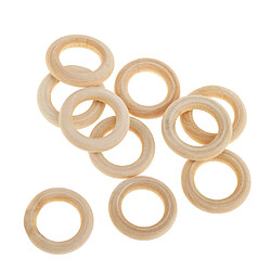 Avis 10pcs bois non fini rond lâche perles diy artisanat en bois anneau 1.2cm 3x3cm