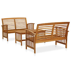 Maison Chic Salon de jardin 3 pcs - Table et chaises d'extérieur - Mobilier/Meubles de jardin Moderne Bois d'acacia solide -MN50112