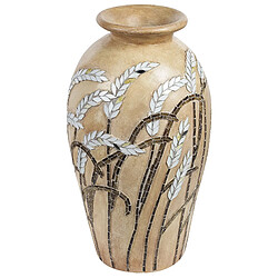 Beliani Vase décoratif SINAMAR fait à la main Céramique 54 cm Beige sable