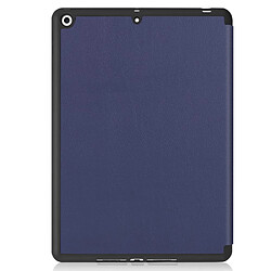 Avis Etui en PU avec support tripliure et porte-stylo bleu foncé pour votre Apple iPad 10.2 (2019)