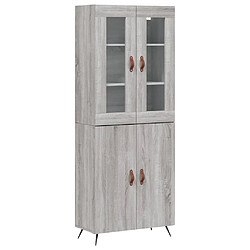 vidaXL Buffet haut Sonoma gris 69,5x34x180 cm Bois d'ingénierie