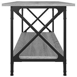 ComfortXL Table Basse Sonoma Gris 100x45x45 Cm Bois D'ingénierie Et Fer pas cher