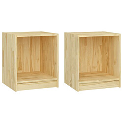 vidaXL Tables de chevet 2 pcs 35,5x33,5x41,5 cm bois de pin massif