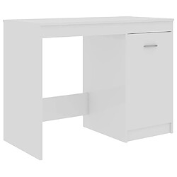 vidaXL Bureau Blanc brillant 100x50x76 cm Bois d’ingénierie