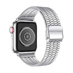 Avizar Bracelet pour Apple Watch 41mm / 40mm / 38 mm Maillons Carré Acier Argent