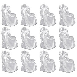 vidaXL Housses de chaise pour banquet de mariage 12 pcs Blanc