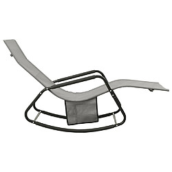 Avis Helloshop26 Transat chaise longue bain de soleil lit de jardin terrasse meuble d'extérieur acier et textilène gris 02_0012243