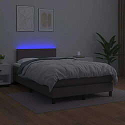 Acheter Maison Chic Lit adulte- Lit + matelas + LED,Sommier à lattes de lit matelas LED gris 120x190 cm similicuir -GKD55110