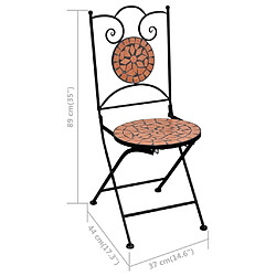 vidaXL Ensemble de bistro 3 pcs mosaïque Carreau céramique Terre cuite pas cher