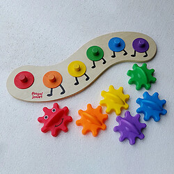 Acheter Universal 1PCS Éducation Précoce Bois Engrenages Caterpillar Jouets Caterpillar Pièces d'assemblage Tableaux de tri colorés Jouets | Puzzles