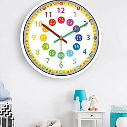 Horloge Murale Silencieuse De 12 Pouces Avec Secondes De Précision Pour Enfants, Jaune