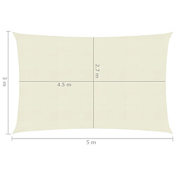 Avis Helloshop26 Voile d'ombrage rectangulaire crème 3 x 5 m