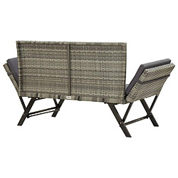 Acheter Maison Chic Banc de jardin avec coussins | Banquette de jardin | Chaise Relax 176 cm Gris Résine tressée -MN20407