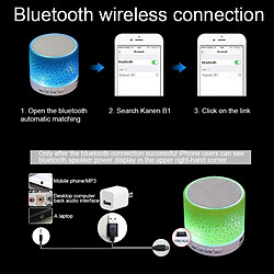 Wewoo Mini enceinte Bluetooth noir Mini Haut-Parleur Stéréo Portable, avec Micro Intégré et LED, Appels Mains Libres & Carte TF & AUX IN, Distance Bluetooth: 10m pas cher