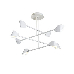 Inspired Suspension fixe à 8 ampoules, DEL 61,5 W, 3 000 K, 4 000 lm, blanc, 3 ans de garantie