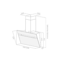 Avis Hotte décorative inclinée 60cm 625m3/h noir - PRF0107819 - TURBOAIR