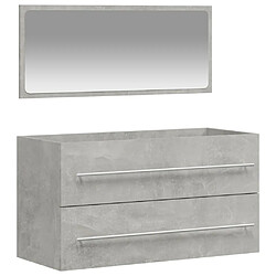 Maison Chic Armoire de bain à miroir,Meuble haut de rangement de salle de bain gris béton bois d'ingénierie -GKD697343