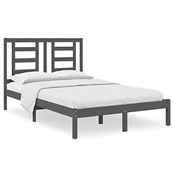 vidaXL Cadre de lit sans matelas gris 120x200 cm bois de pin massif