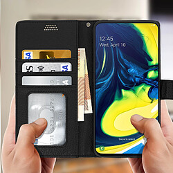 Avis Avizar Housse Samsung Galaxy A80 Étui Folio Portefeuille Soft Touch Support Vidéo noir