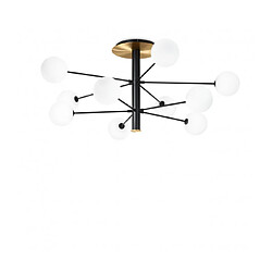 Ideal Lux Plafonnier Cosmopolitan Verre,métal Noir 10 ampoules 53,5cm