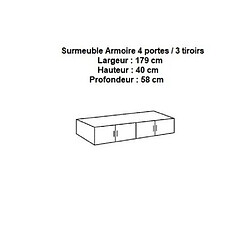 Inside 75 Surmeuble chêne pour armoire 4 portes LAVAL