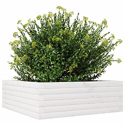 Avis vidaXL Jardinière blanc 70x70x23 cm bois de pin massif