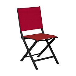 ALIZÉ Chaise jardin pliante en aluminium Thema graphite, rouge.