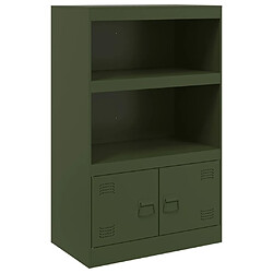 vidaXL Buffet vert olive 67x39x107 cm acier