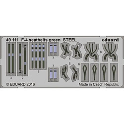 F-4 seatbelts green STEEL - 1:48e - Eduard Accessories