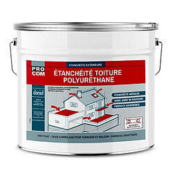 PRO COM Étanchéité toiture polyuréthane - Étanchéité toit terrasse, toit plat PROCOM-15 Kg-Blanc