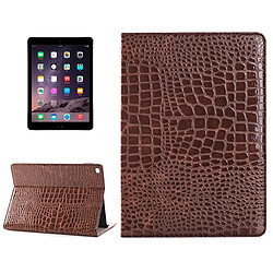 Wewoo Smart Cover marron pour iPad Air 2 cartes et portefeuille Crocodile Texture horizontale Flip étui en cuir avec titulaire fentes