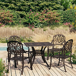 Maison Chic Table de bistro et chaises d'extérieur 5 pcs,Ensemble de bistro de jardin pour relax Aluminium coulé Bronze -GKD144671