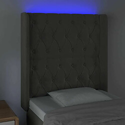 Acheter Maison Chic Tête de lit scandinave à LED,meuble de chambre Gris foncé 83x16x118/128 cm Velours -MN23884