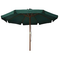 vidaXL Parasol d'extérieur avec mât en bois 330 cm Vert