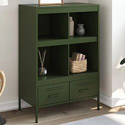 vidaXL Buffet haut vert olive 68x39x101,5 cm acier